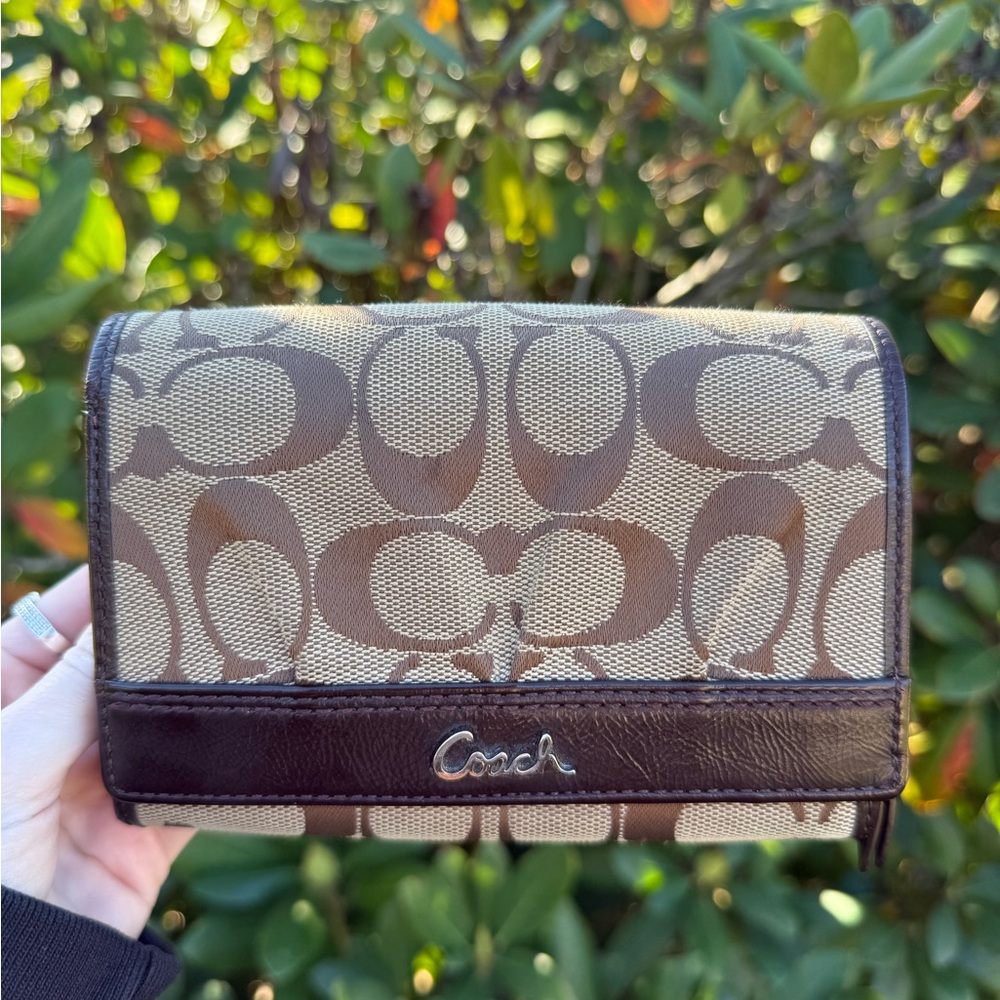 SOLD - Signature Brown C Coach Bifold Wallet